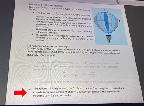 Solved Problem Hot Air Balloon The Hot Air Balloon In Chegg