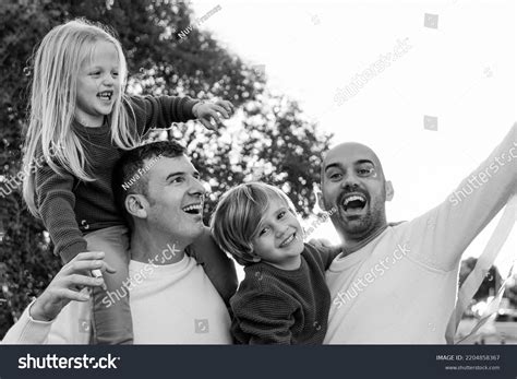 Gay Fathers Sons Having Fun Outdoor Stock Photo Shutterstock