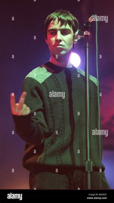 Oasis Concert Aberdeen September 1997 Liam Gallagher Performing On