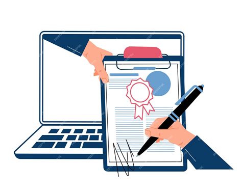 Premium Vector | Electronic signature or digital contract online
