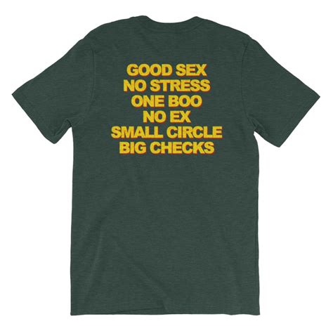 Yg Tee Good Sex No Stress One Boo No Ex Small Circle Big Checks T Shirt