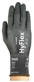 Ansell Hyflex Black Nitrile Foam Industrial Gloves Pair An