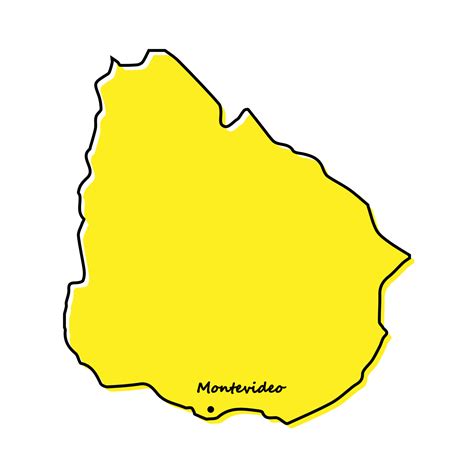 sencillo contorno mapa de Uruguay con capital ubicación 21807023 Vector