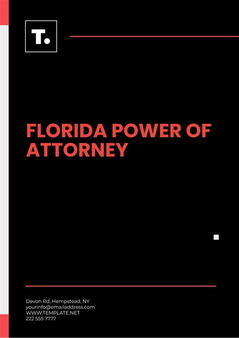 Free Power Of Attorney Template Florida