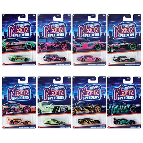 Hot Wheels Set X8 Neon Speeders Playmaniac