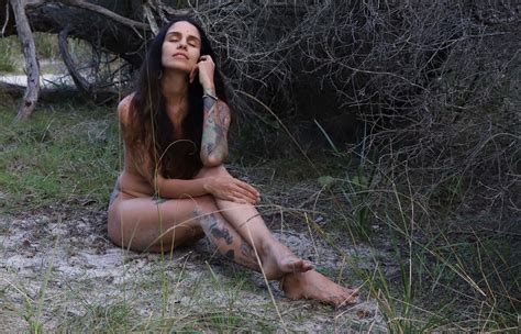 Fern The Fappening Nude Tattooed Model In The Forest Photos The Fappening