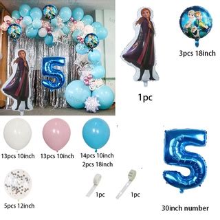 Set Disney Frozen Theme Balloons Garland Arch Kit Snowflake Anna Alsa