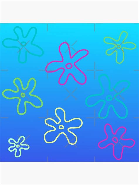 Spongebob Bikini Bottom Flower Design Poster For Sale By Luckymooninc