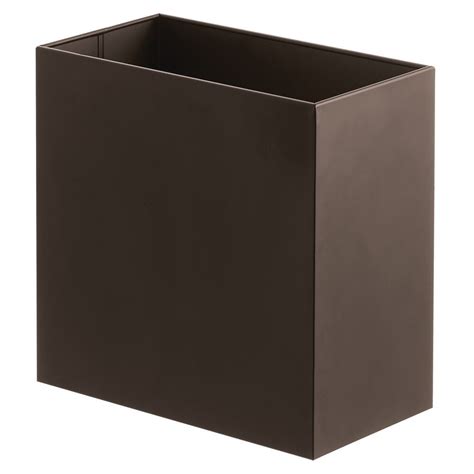 Mdesign Small Steel Rectangle Gallon Bathroom Trash Can Wastebasket