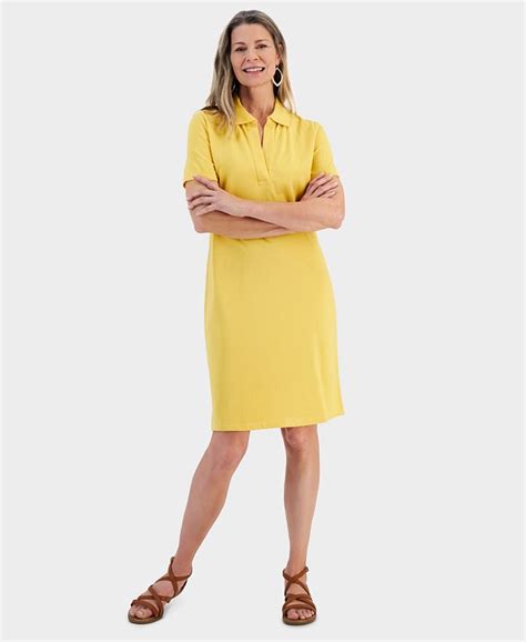 Style And Co Womens Cotton Polo Dress Created For Macys Macys
