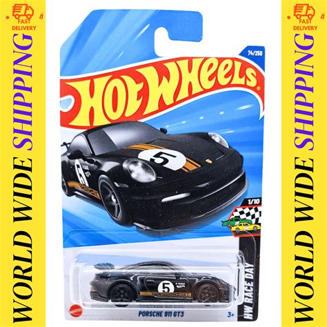 Hot Wheels Porsche Gt Black Hw Race Day Series New Release Case C Contemporary