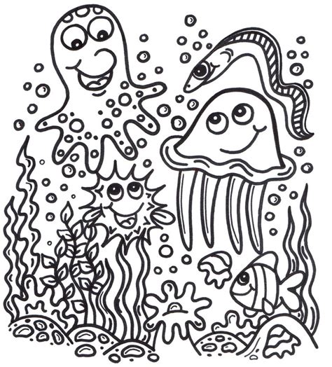 Раскраски Морские Обитатели - детские раскраски распечатать бесплатно