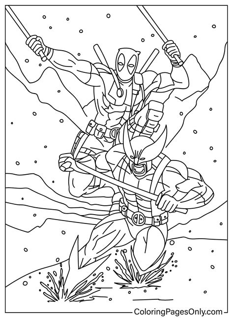 Deadpool Y Wolverine Listos Para Pelear Dibujos Para Colorear