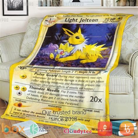 HOT Anime Pokemon Light Jolteon Neo Destiny Blanket Express Your