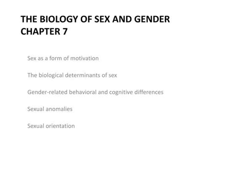 PPT The Biology Of Sex And Gender Chapter 7 PowerPoint Presentation
