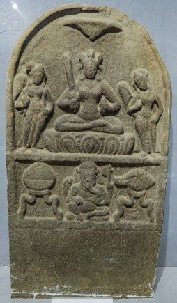 Durga Cross Legged Hindu Stone Sculptures NMN