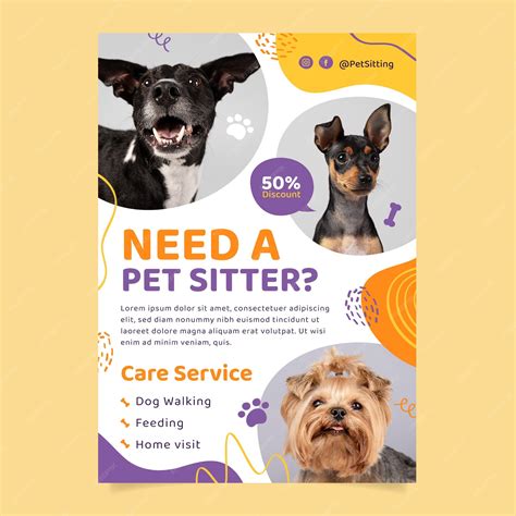 Free Vector | Flat design pet sitting web template