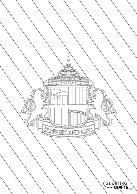 Striped Sunderland AFC Badge Printable Colouring Page - Colouring Crafts