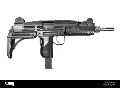 submachine gun isolated  white stock photo alamy