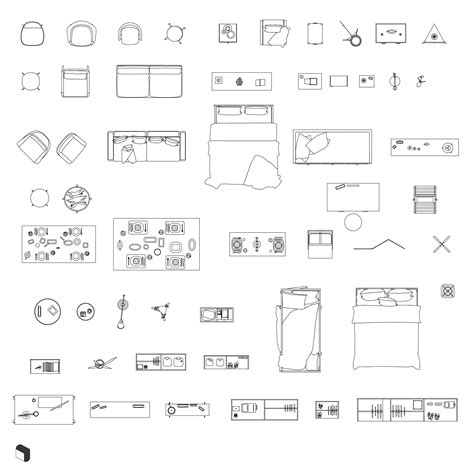 Cad Interior Furniture Top View Toffu Co