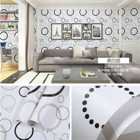 WALLPAPER DINDING MOTIF POLKADOT HITAM PUTIH 10m X 45cm Lazada Indonesia