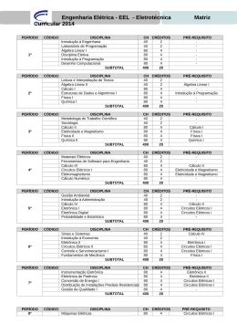 Engenharia Eletrica Grade Curricular - Grade curricular - Engenharia Elétrica