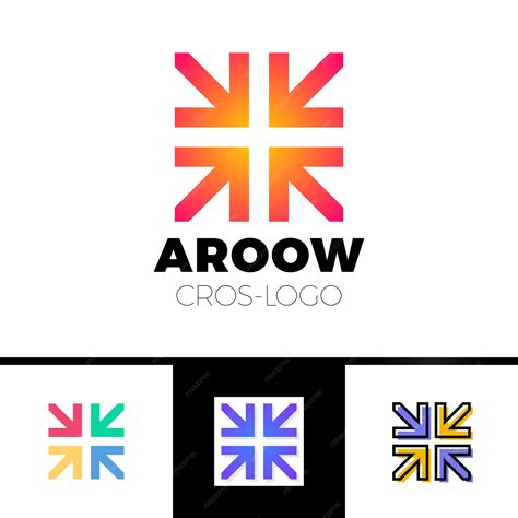 Четыре стрелки логотип формы крест или плюс графическая концепция ...
