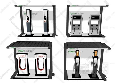 现代汽车充电桩模型su模型下载 Id103957837 建e网su模型