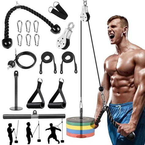 Fitness Lat And Lift Pulley System Gym Lat Pulldown Bar Cable Pulley