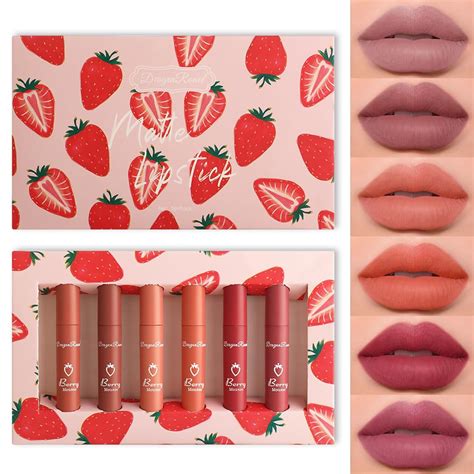 Amazon Colors Matte Lipstick Set Natural Nude Liquid Lipstick Velvet Air Lip Stain Hr
