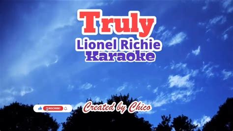 Truly Karaoke Lionel Richie YouTube