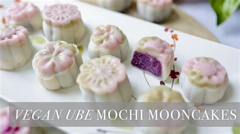 Vegan Ube Snow Skin Mochi Mooncakes Gluten Free Naturally Sweetened