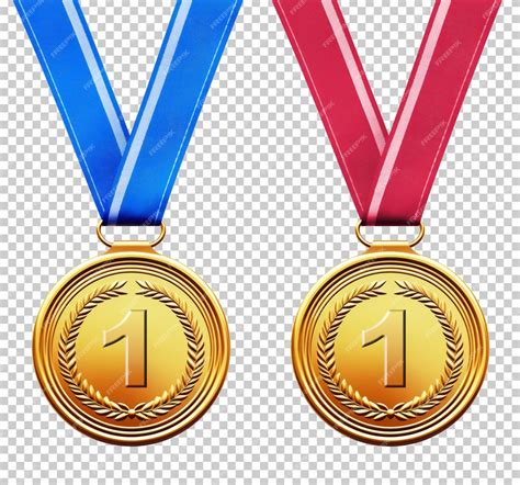 Золотая медаль номер 1 изолирована на прозрачном фоне | Премиум PSD Файл