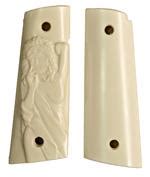 Colt Ivory Like Grips With Relief Carved Semi Nude