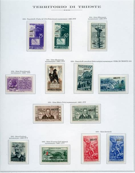 Triest Zone A 1947 1955 Stamps On Pre Printed Sheets Catawiki