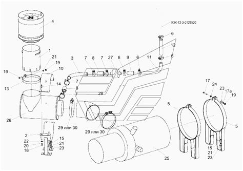 Установка фильтра воздушного КЗК-12-3-0126340А КЗС-1218А-1 (Чертеж ...