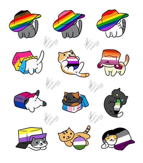 Awesome Cute Lgbt Rainbow Gay Pride Flag Kawaii Cat Pile Anime Art My Xxx Hot Girl