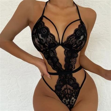 Ensemble De Body Sexy En Dentelle Lingerie Erothique Sexy Pour Femmes Body Combinaison Dos Nu