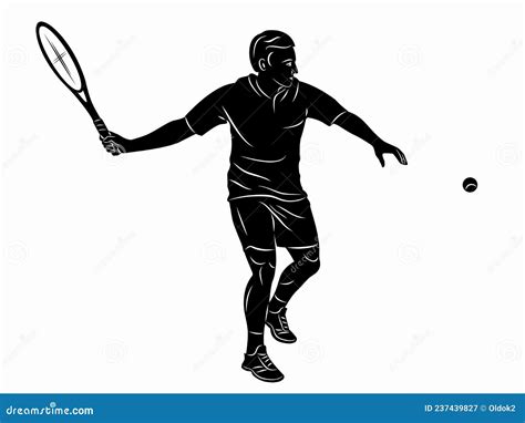 Dibujo Vectorial Del Jugador De Tenis De Silueta Ilustraci N Del Vector