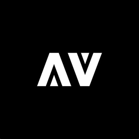 Logotipo Comercial De Letra Av Ou Aa Em Preto E Branco Vetor Premium