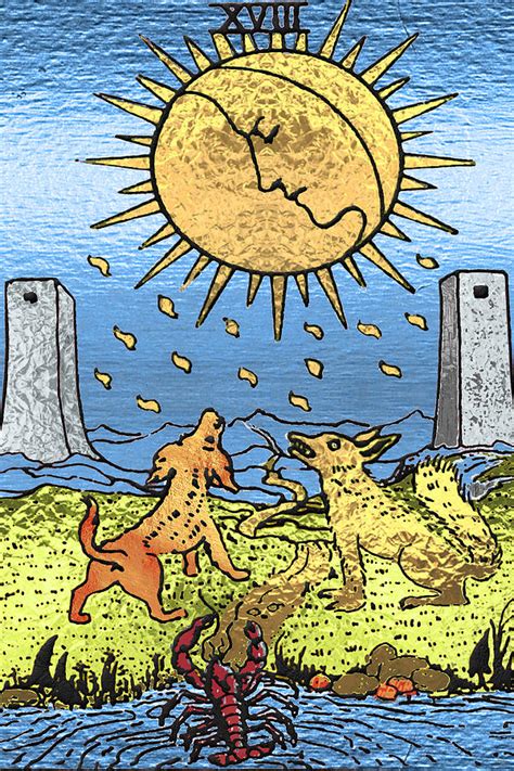 Tarot Gold Edition - Major Arcana - The Moon Digital Art by Serge ...