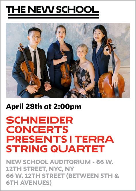 Schneider Concerts Presents Terra String Quartet