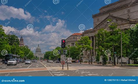 Pennsylvania Avenue in Washington Editorial Image - Image of downtown ...