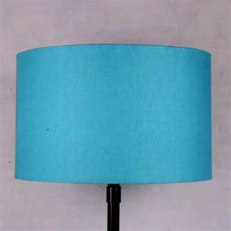 Cotton And Mild Steel Plain Sky Blue Drum Floor Lamp Shades At Rs 350
