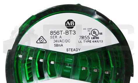 allen bradley  bt  stack light green  acdc plc toolbox supply