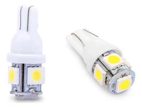 Par Lâmpada Led Pingo T10 6000k 5 Leds Smd 12v Tarponn