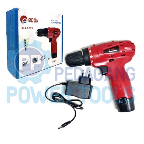 Jual TERMURAH EDON MESIN BOR CORDLESS DRILL 10 MM 1 BATERAI Shopee