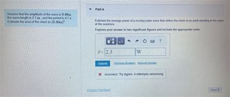 Solved Assume that the amplitude of the wave is 0.49 m. the | Chegg.com
