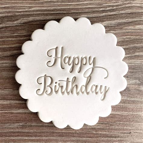 Happy Birthday Fondant Embosser Or Cookie Stamp Icing Frosting Biscuit