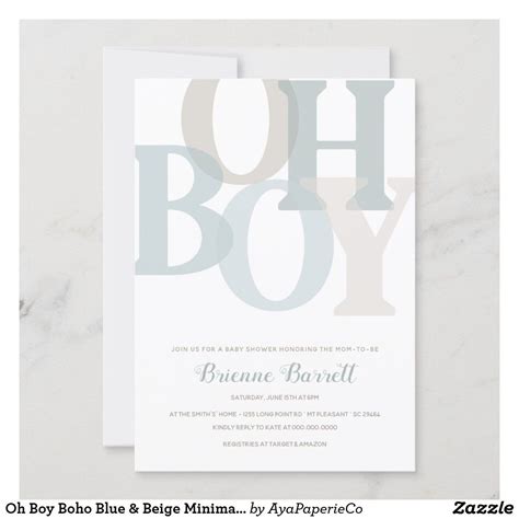 Oh Baby Blue Hot Air Balloon Baby Shower Invitatio Invitation Artofit